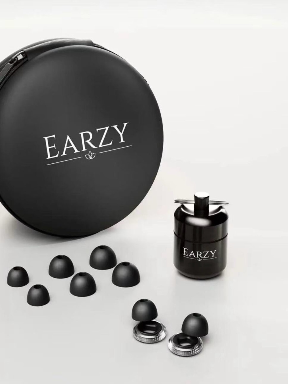 Black noise reduce Earbud Accessories Kit with Carrying Case